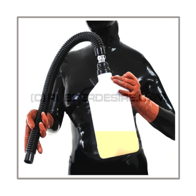Inhalator-set SMELL-TWO-B-M double-mode with breathing-reduction-adaptor, 2 litre aroma-container and flexible medical-tube with 22 mm-port